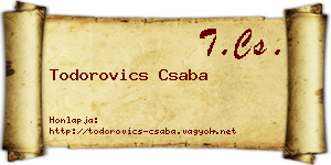 Todorovics Csaba névjegykártya